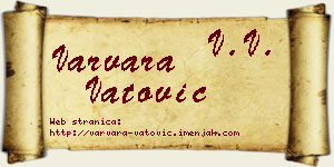 Varvara Vatović vizit kartica